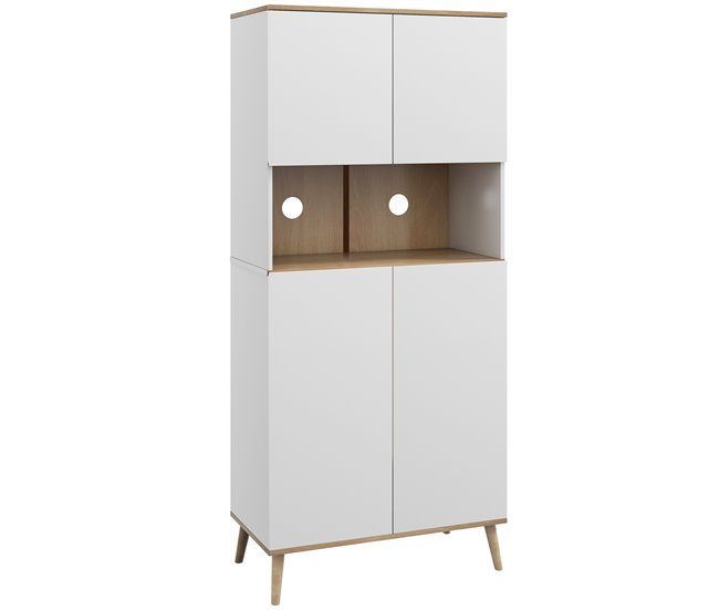 Armário de Cozinha Melamina de Madeira HOMCOM, casa - cozinha Branco