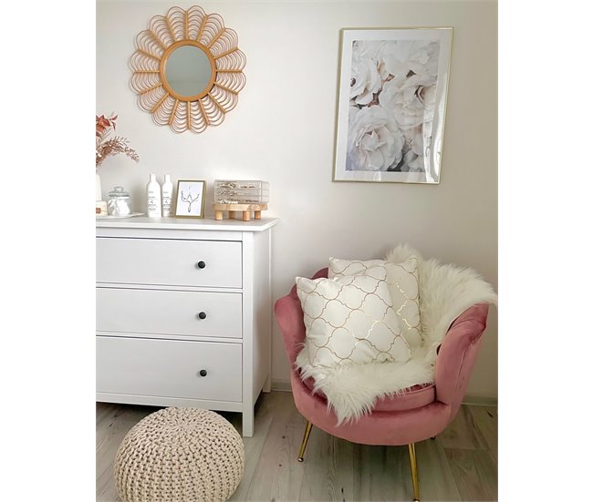 Beliani Cojín decorativo ALYSSUM 45x45 Branco/ Bege