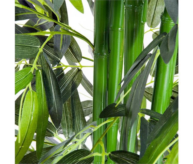 Bambú Artificial PE e cimento Outsunny Verde