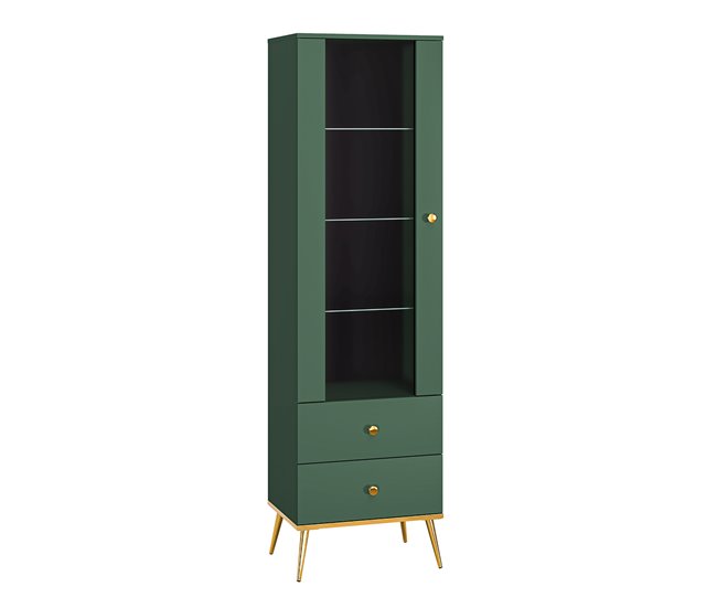 Armário expositor de 1 porta e 2 gavetas Thalia 55 Azul