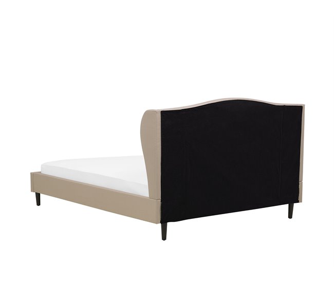 Beliani Cama com estrado Poliéster COLMAR 170x215 Areia