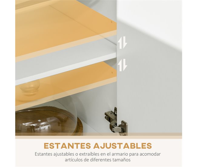 Armário de Cozinha Melamina de Madeira HOMCOM, casa - cozinha 70 Branco