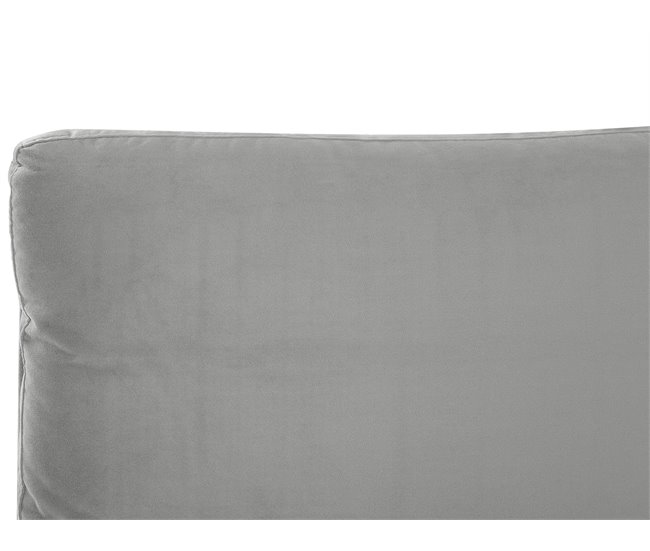 Beliani Cama com estrado Veludo MELLE 176x233 Cinza