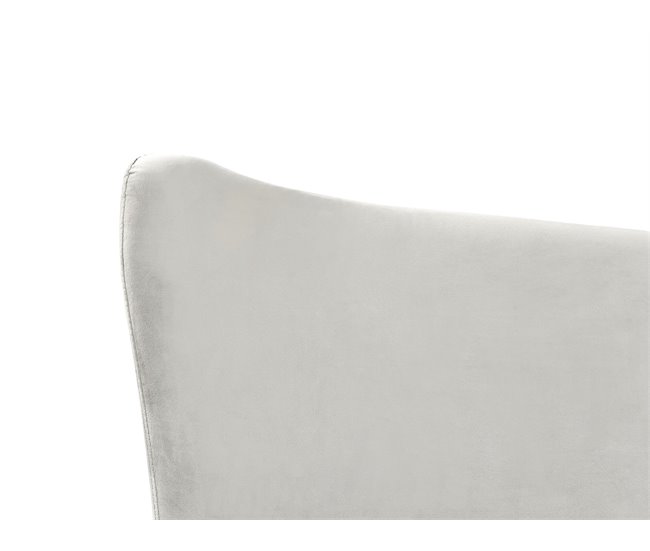 Beliani Cama Terciopelo CHALEIX 188x212 Cinza Claro