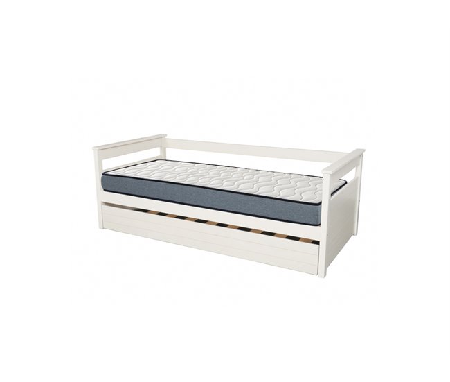 Cama nido 90x190 com sommier DUPLEX Branco