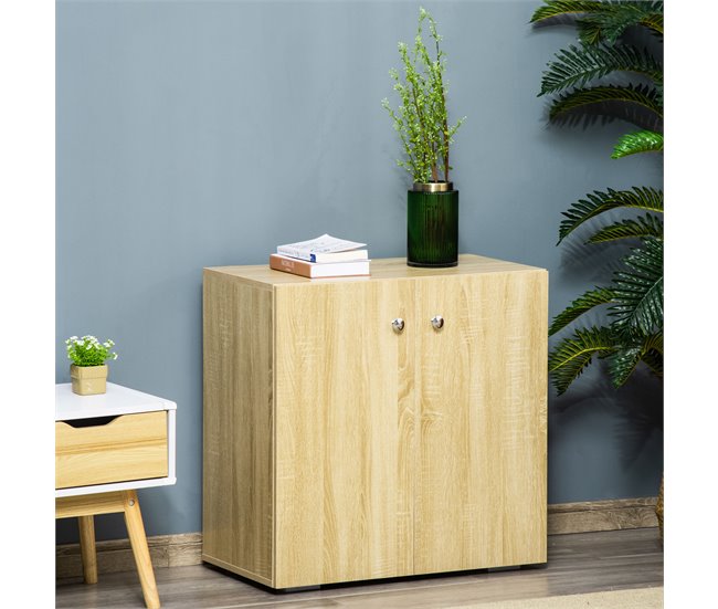 Aparador de Sala de Estar Melamina de Madeira HOMCOM 70 Branco