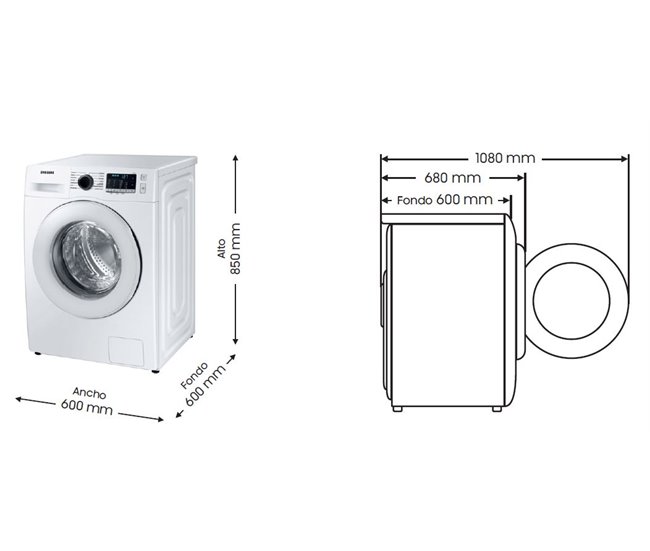 Máquina lavar roupa SAMSUNG WW11BGA046TEEC 11kg 1400rpm br Branco