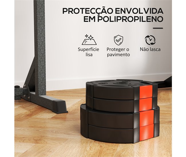 Conjunto de Discos de Pesos Polipropileno e Areia SPORTNOW Preto