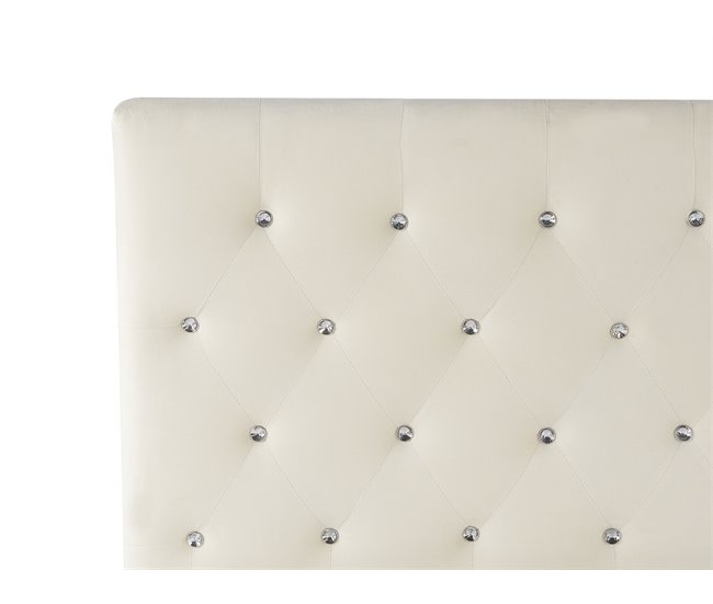 Beliani Cama com estrado Veludo AMIENS 191x217 Bege