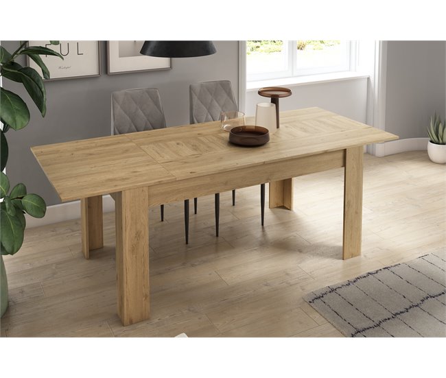 Conjunto de móveis para sala de estar - Aparador + Mesa de centro + Suporte para TV - Modelo Wind Carvalho