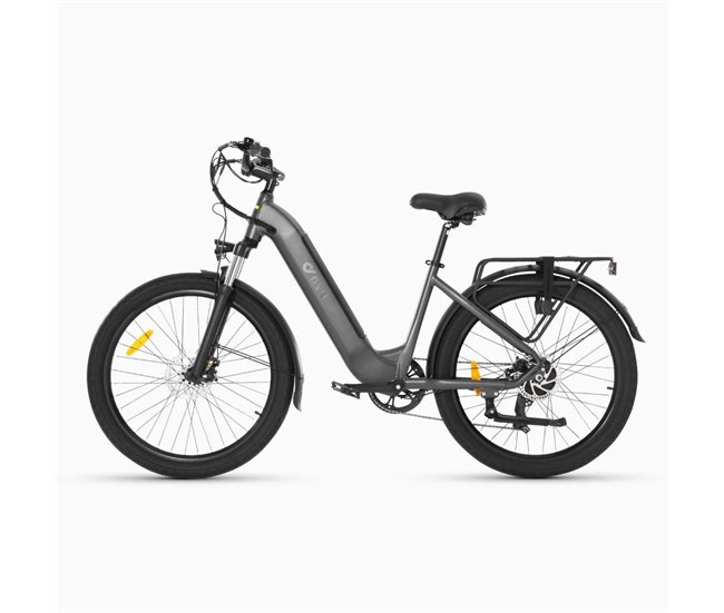 DYU C1 Bicicleta Elétrica 26" - Potência 250W Freio a Disco Cinza