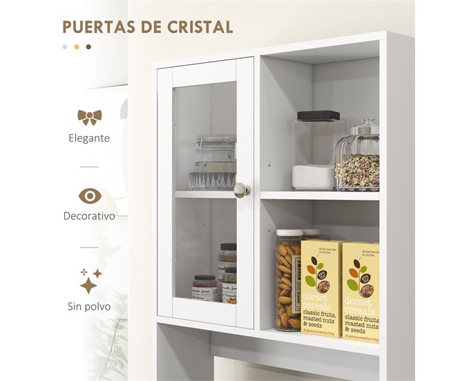 Armário de Cozinha MDF HOMCOM, casa - móveis de armazenamento Branco