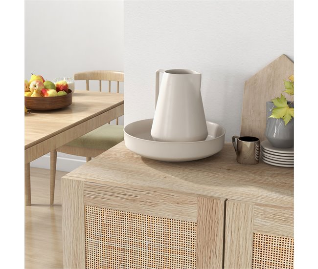 Aparador de Sala de Estar Melamina de Madeira HOMCOM Castanho