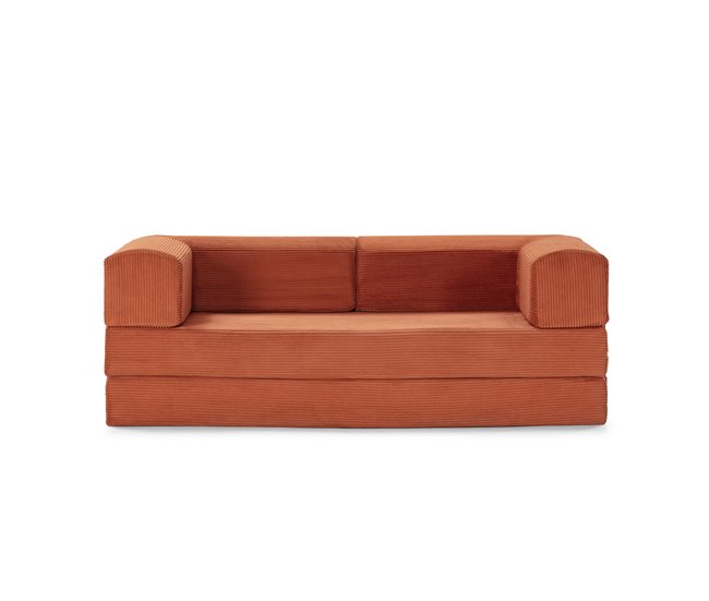 Sofá cama 3 lugares viela cor terracota