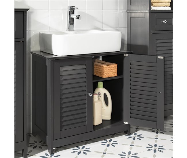 Armário de lavatório com 2 portas FRG237-W SoBuy 60 Branco