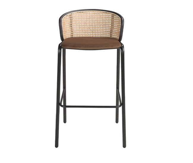 ANGEL CERDA Banco de vime e veludo castanho Castanho