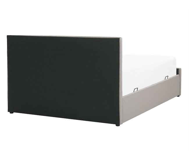 Beliani Cama com estrado Pele sintética ROCHEFORT 150x214 Cinza Escuro