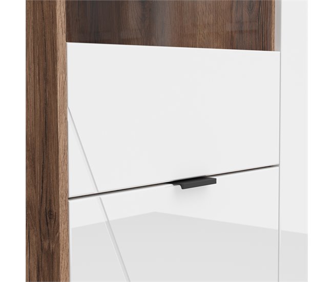 Vitrina de 3 portas Sven 43 Natural/ Branco