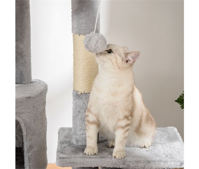 Arranhador para Gatos Aglomerado, Pelúcia PawHut Cinza