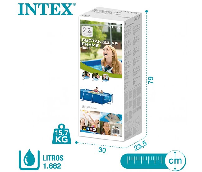 Piscina desmontável Intex estrutura pequena 220x150x60 cm - 1.662 l Azul