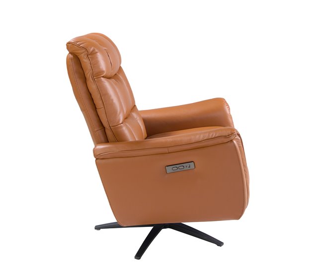 ANGEL CERDA Poltrona giratório em pele castanha Castanho