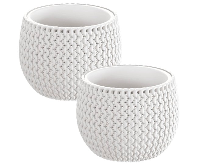 2x panela redonda com depósito de tigela spalfy Branco