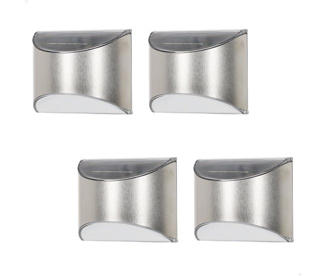 Aktive Conjunto de 4 apliques solares LED de parede 5-10 lúmens Cinza