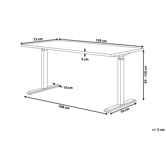 Beliani Secretária DESTIN 130x72 Cinza