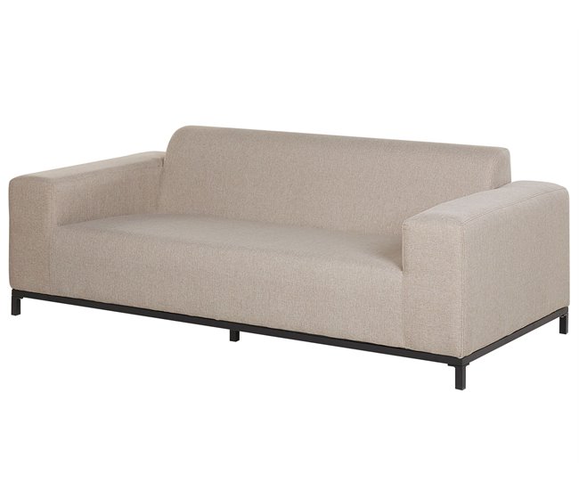 Beliani Conjunto lounge Poliéster ROVIGO Areia
