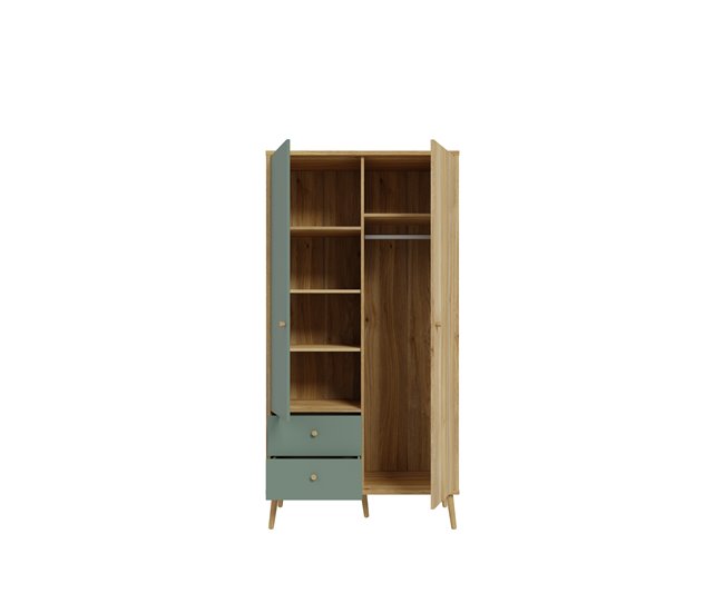 Roupeiro SERIE LYON portas batentes 94x185cm carvalho Carvalho