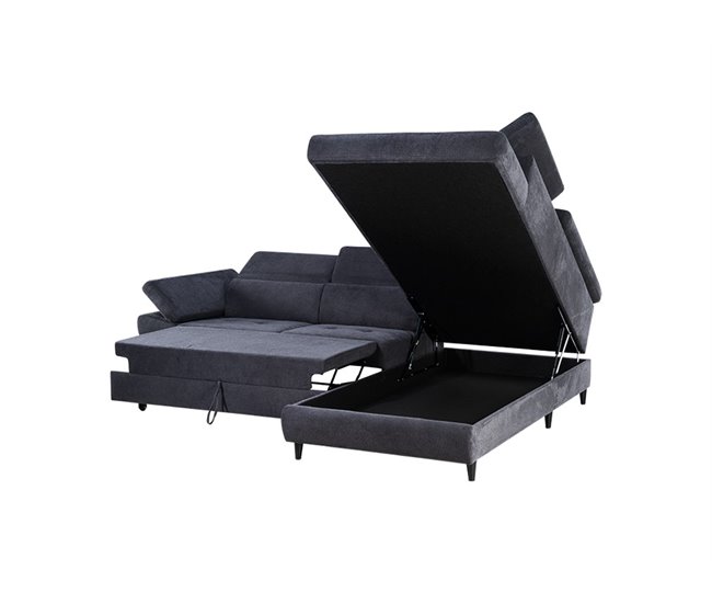Sofá de canto OMEGA com cama cor antracite Antracite