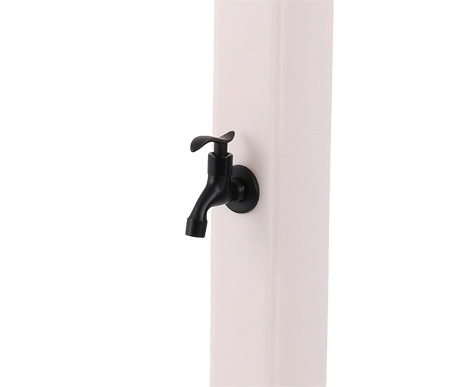 Starmatrix RIO 22 litro H 226 cm polietileno curvo chuveiro solar com lavagem de pés, Branco Branco