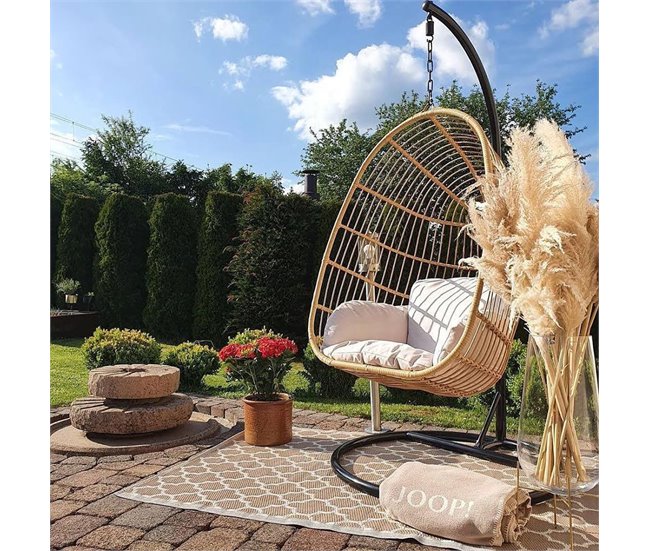 Beliani Sillón colgante CASOLI Cinza