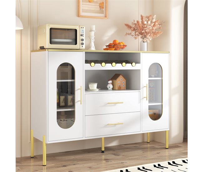 Aparador com 2 portas e 2 gavetas Branco