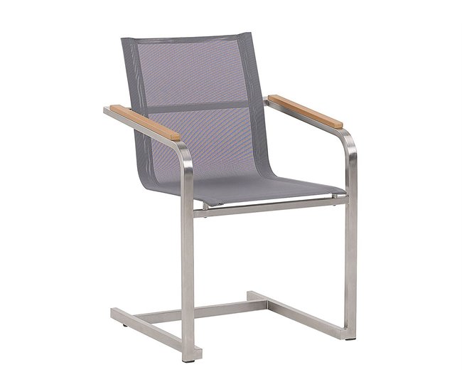 Beliani Conjunto de comedor MALETTO/COSOLETO Branco/cinza