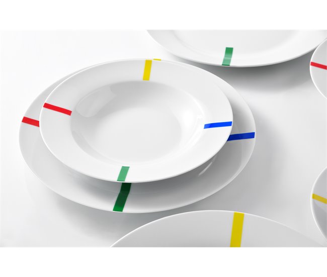 Serviço de Loiça LISTRADA 12 peças marca BENETTON Branco