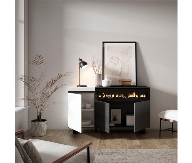 Aparadores para sala 150 Branco/ Preto