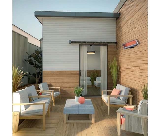 Aquecedor De Parede Com Tela Reflectora ESTEPONA Cinza