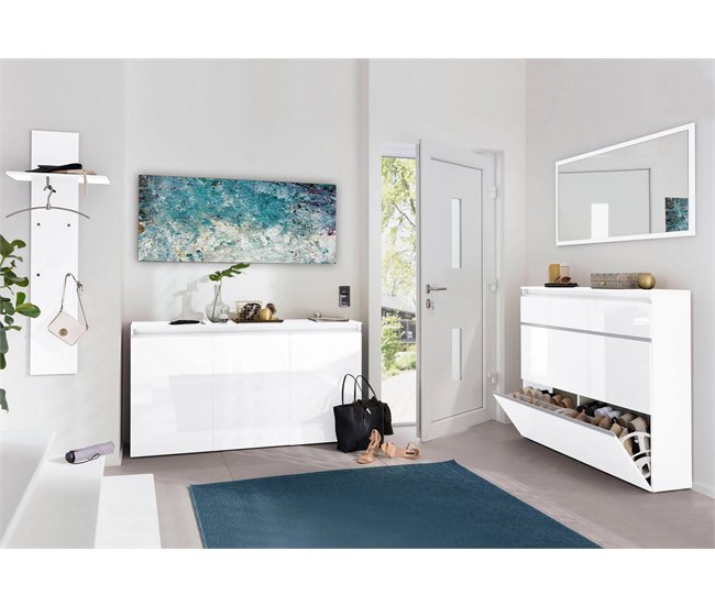 Aparador com efeito madeira 150 Branco
