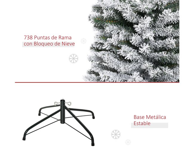 Árvore de Natal PVC e Aço HOMCOM, casa - natal Verde