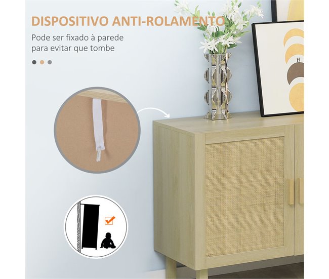 Aparador Melamina de Madeira HOMCOM Castanho