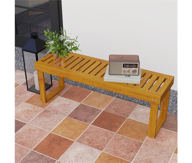 Banco de Jardim Madeira de Pinho Outsunny Castanho