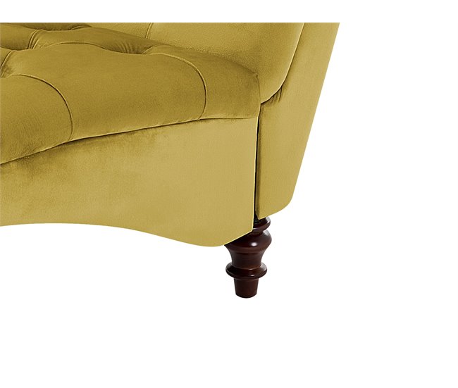 Beliani Chaise longue Terciopelo MURET Bege