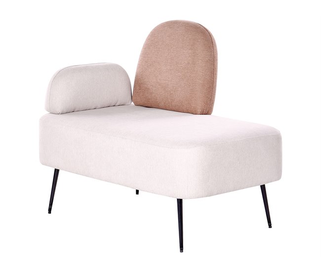 Beliani Chaise longue à esquerda Poliéster ARCEY Bege