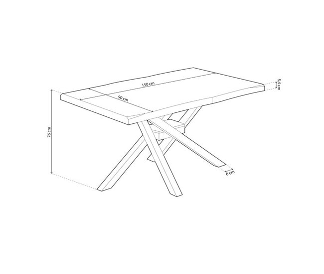 Mesa de jantar Xena Fit 150 90x90 Carvalho