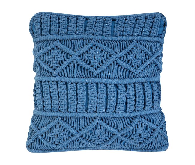 Beliani Almofada decorativa KARATAS Azul