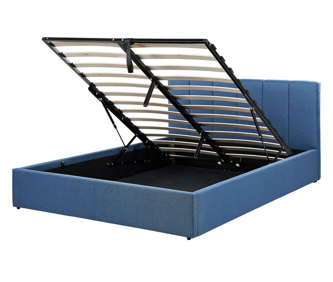 Beliani Cama com estrado Poliéster DREUX 151x214 Azul