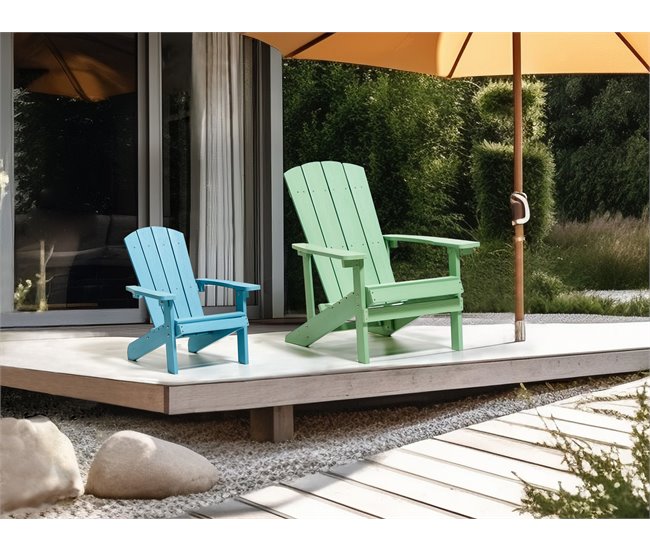 Beliani Cadeira de jardim ADIRONDACK Azul Claro