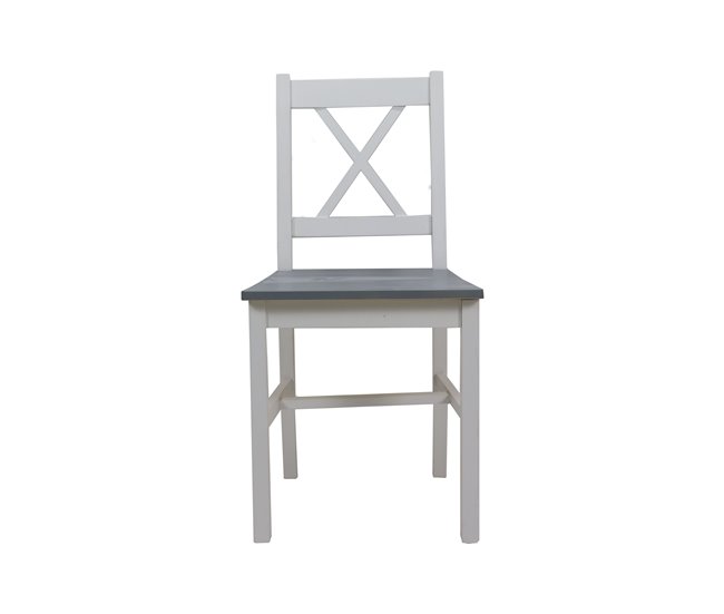 Conjunto de mesa com 4 cadeiras VERSALLES Branco/cinza