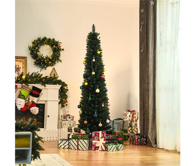 Árvore de Natal Artificial PVC, Metal HOMCOM, casa - natal Verde